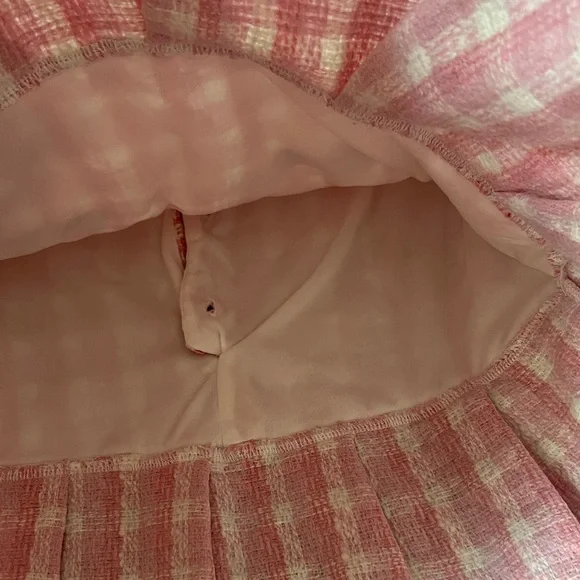 Badgley Mischka Pink and Cream Textured Girl’s Dress w/ Matching Purse Size 8 - Picture 11 of 14